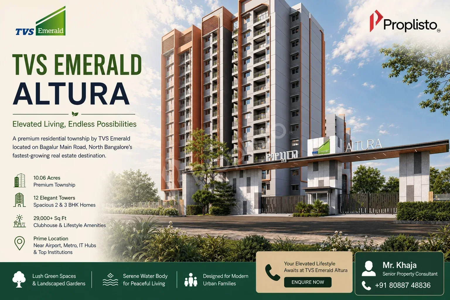 TVS Emerald Altura, Sathanur, Bagalur Main Road, North Bangalore - Bangalore property by TVS Emerald