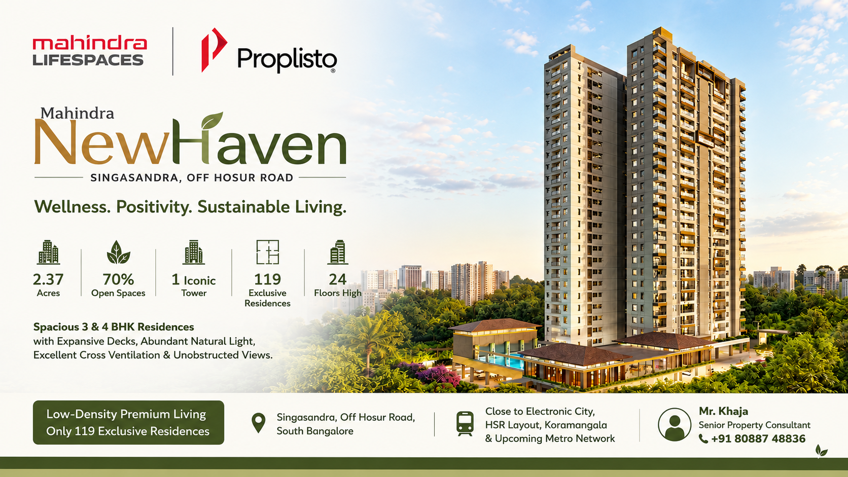 Mahindra NewHaven, Singasandra, South Bangalore