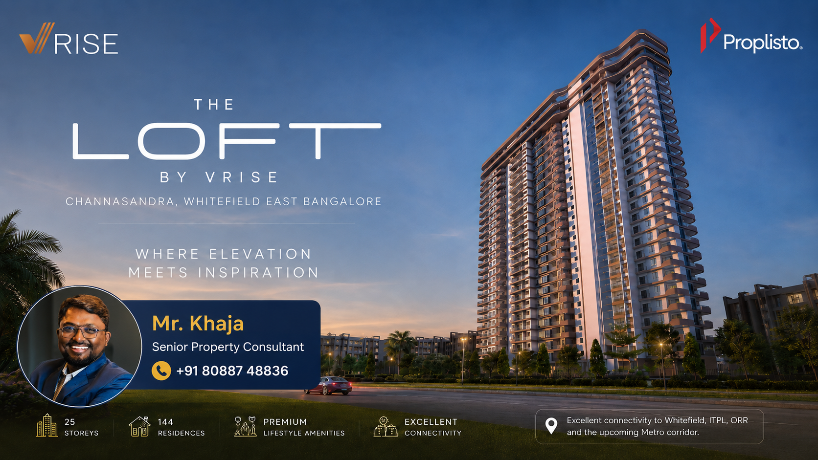 3 BHK Apartment at The Loft by VRISE, Channasandra Main Road, Whitefield,  East Bangalore. in Whitefield