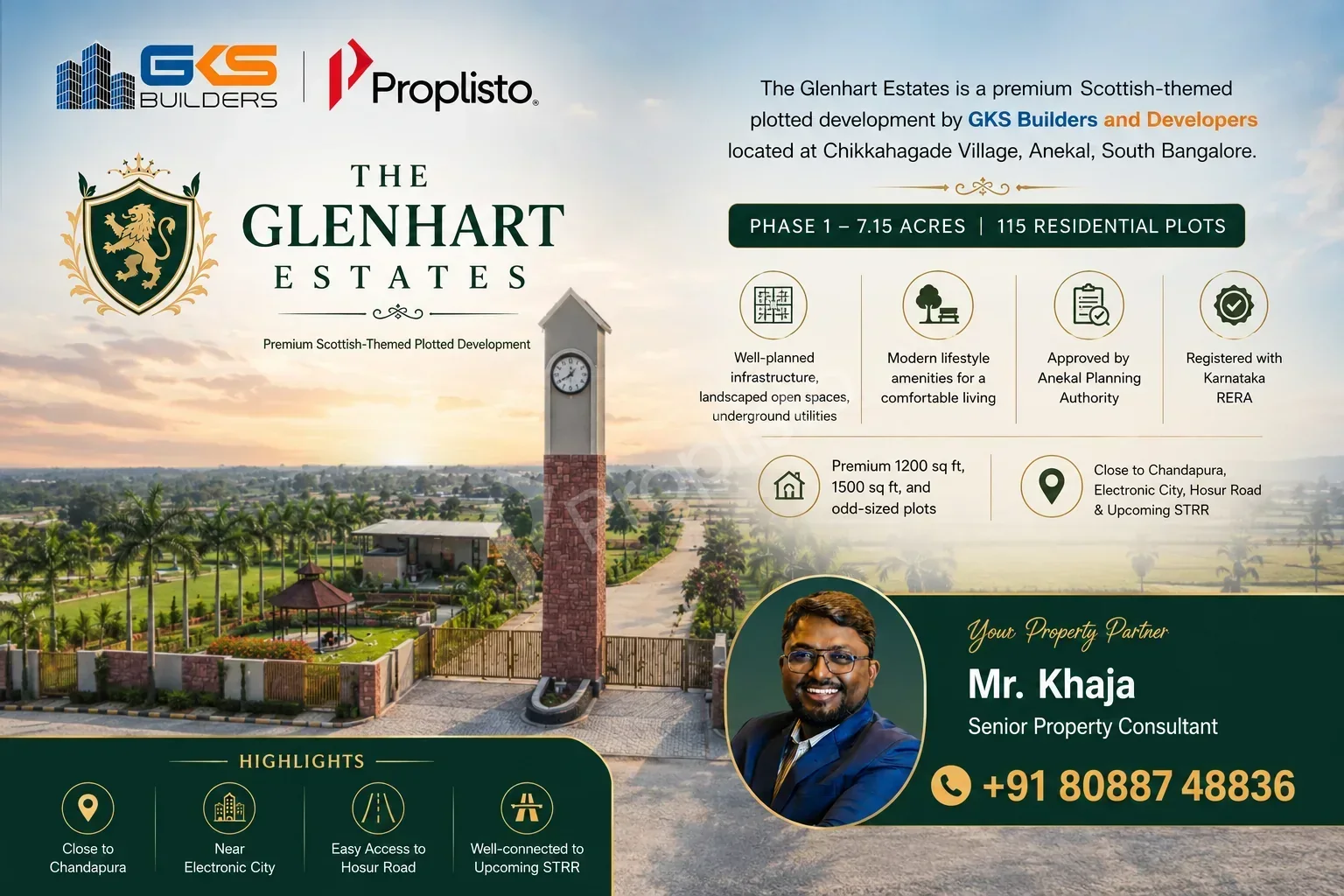 THE GLENHART ESTATES PHASE 2,  Off Chandapura - Anekal Road, Bangalore.