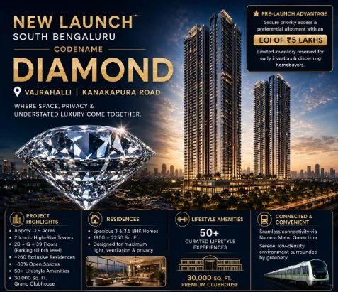 Codename Diamond Vajrahalli, Kanakapura Main Road, South Bangalore. - Apartment in Codename Diamond Vajrahalli, Kanakapura Main Road, South Bangalore., Bangalore by Purvankara Limited